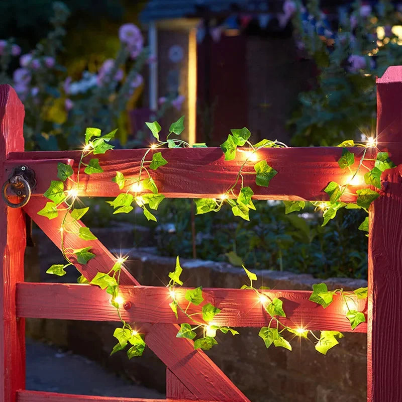 Tiendamodo™ Garden Leaf – Guirnalda de luces con flores