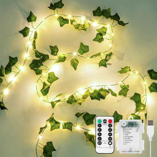 Tiendamodo™ Garden Leaf – Guirnalda de luces con flores
