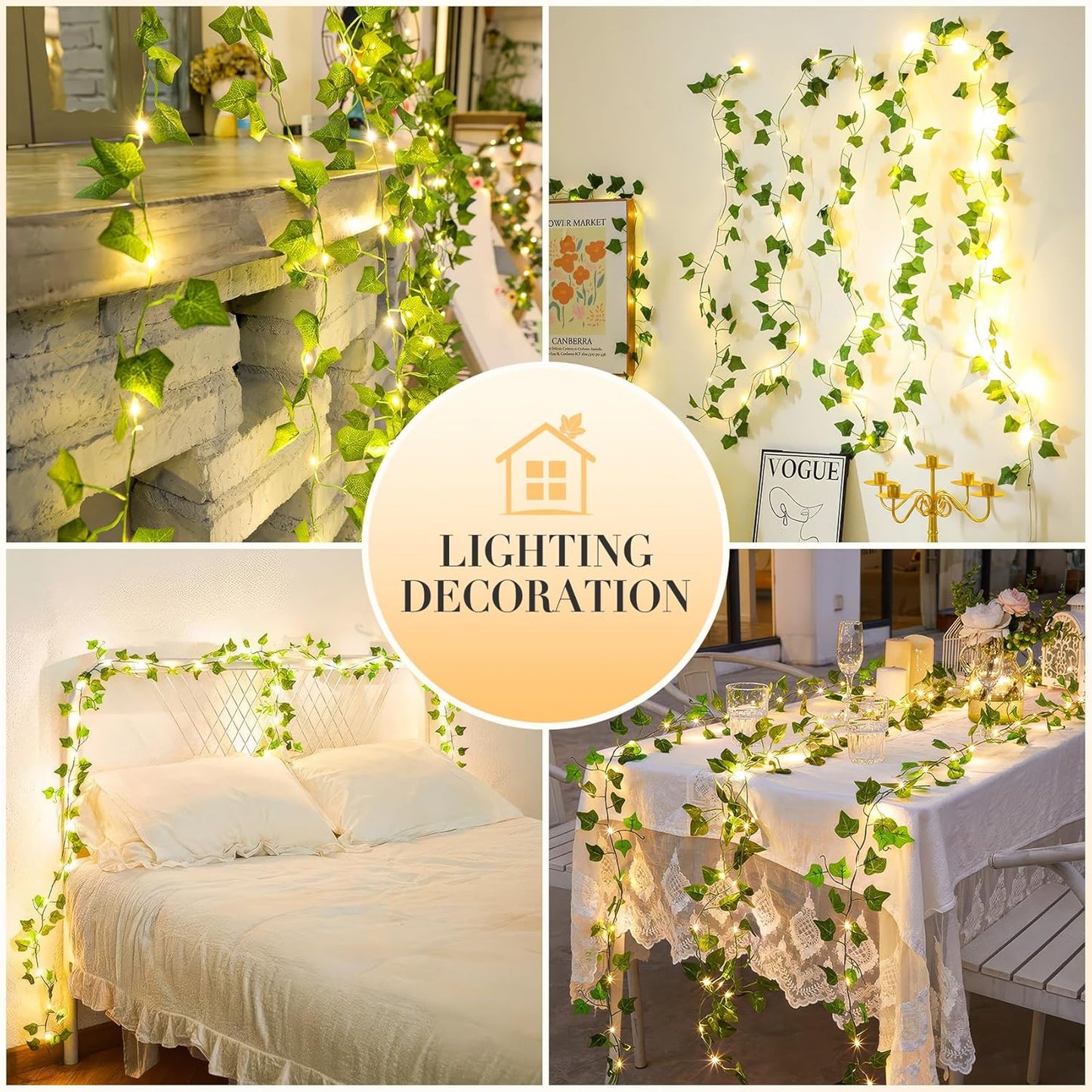 Tiendamodo™ Garden Leaf – Guirnalda de luces con flores