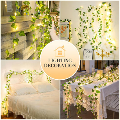 Tiendamodo™ Garden Leaf – Guirnalda de luces con flores